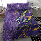 Melbourne Storm Bedding Set Polynesian Tribal Tattoo Pacific Sport Art