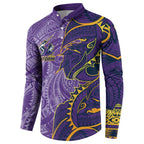 Melbourne Storm Button Sweatshirt Polynesian Tribal Tattoo Pacific Sport Art