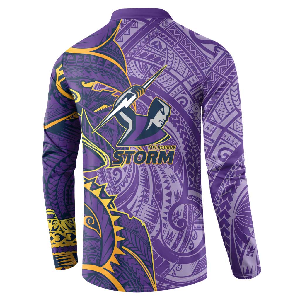 Melbourne Storm Button Sweatshirt Polynesian Tribal Tattoo Pacific Sport Art