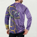 Melbourne Storm Button Sweatshirt Polynesian Tribal Tattoo Pacific Sport Art