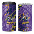 Melbourne Storm 4 in 1 Can Cooler Tumbler Polynesian Tribal Tattoo Pacific Sport Art