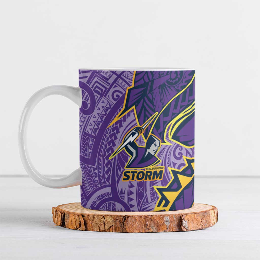 Melbourne Storm Ceramic Mug Polynesian Tribal Tattoo Pacific Sport Art