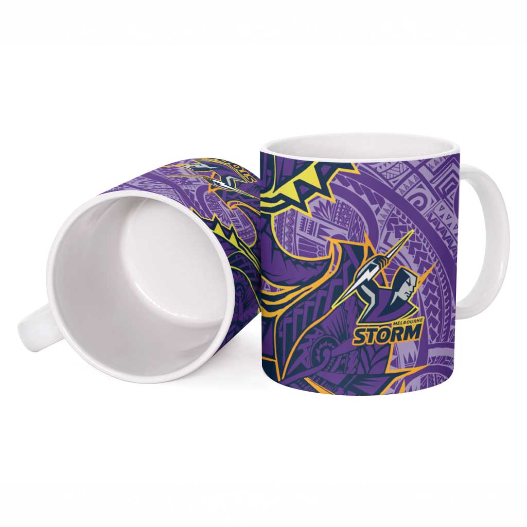 Melbourne Storm Ceramic Mug Polynesian Tribal Tattoo Pacific Sport Art