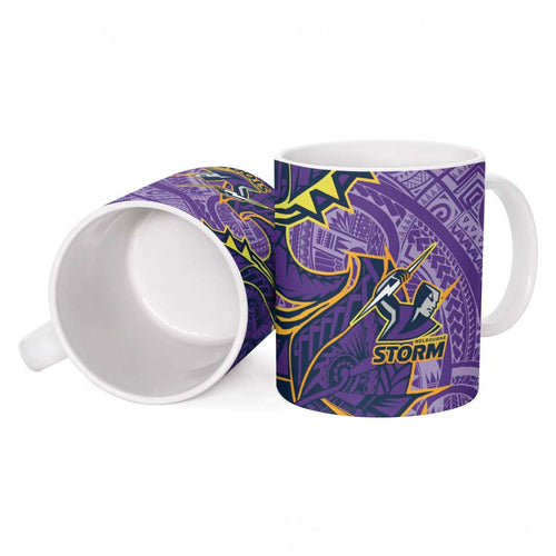 Melbourne Storm Ceramic Mug Polynesian Tribal Tattoo Pacific Sport Art