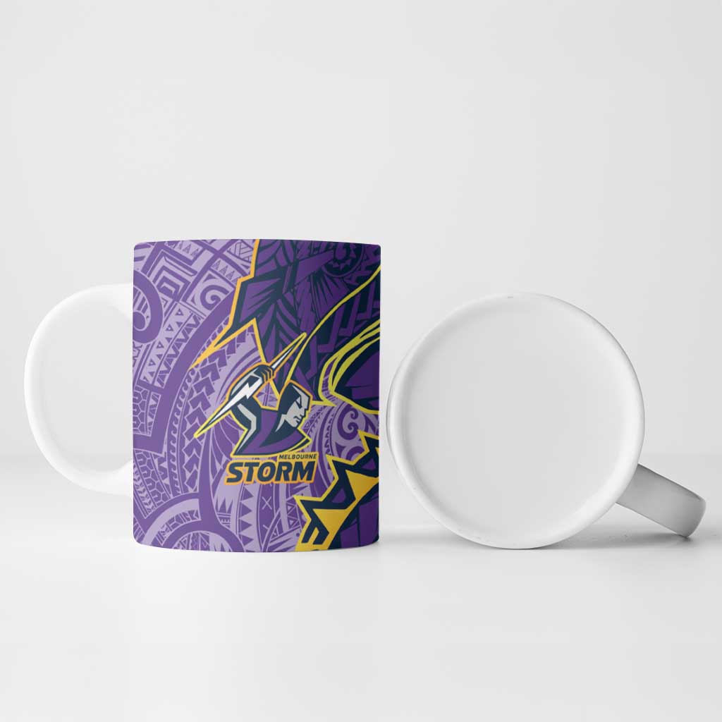 Melbourne Storm Ceramic Mug Polynesian Tribal Tattoo Pacific Sport Art