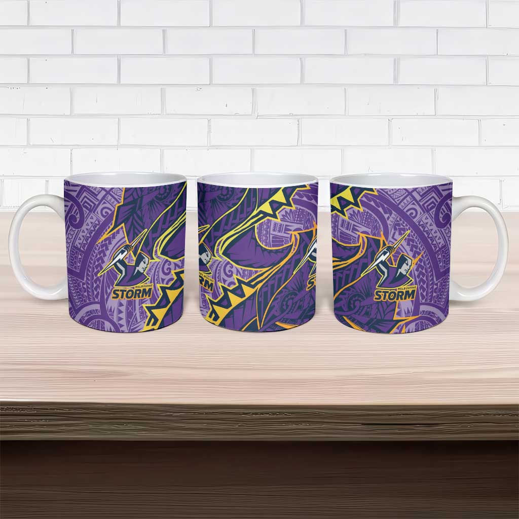 Melbourne Storm Ceramic Mug Polynesian Tribal Tattoo Pacific Sport Art