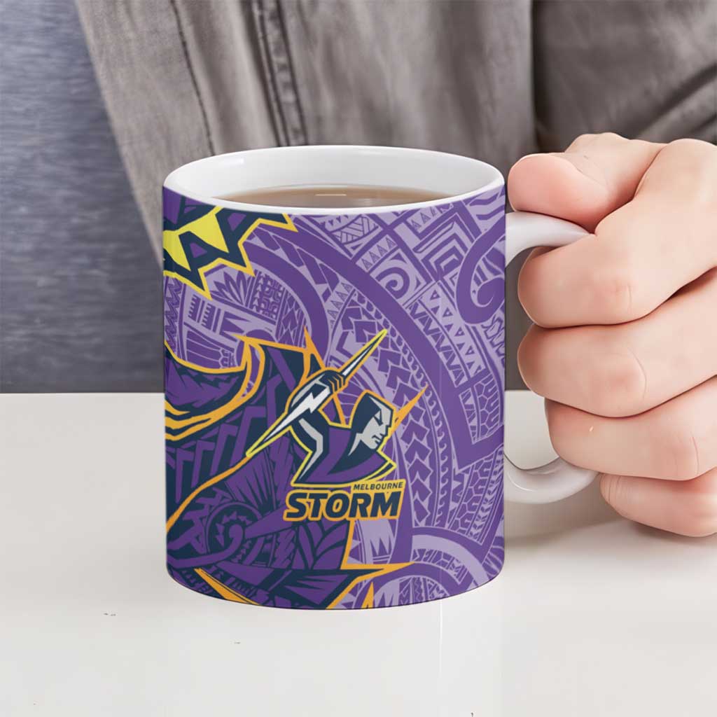 Melbourne Storm Ceramic Mug Polynesian Tribal Tattoo Pacific Sport Art