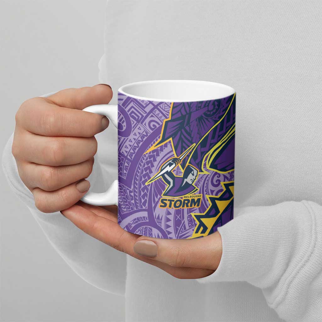 Melbourne Storm Ceramic Mug Polynesian Tribal Tattoo Pacific Sport Art