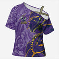Melbourne Storm Cross Shoulder Shirt Polynesian Tribal Tattoo Pacific Sport Art