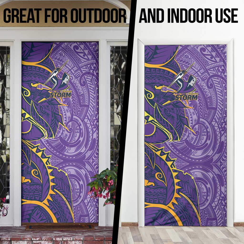 Melbourne Storm Door Cover Polynesian Tribal Tattoo Pacific Sport Art