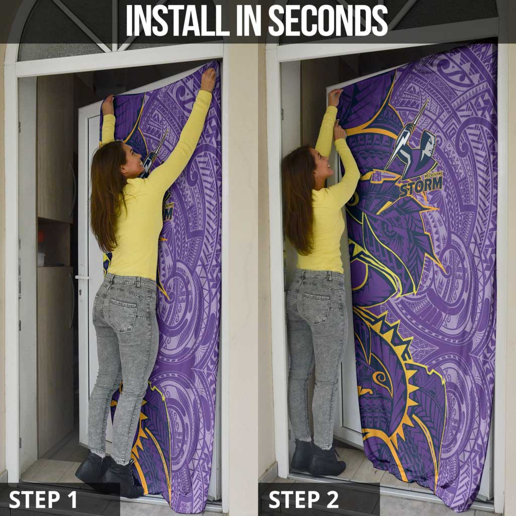 Melbourne Storm Door Cover Polynesian Tribal Tattoo Pacific Sport Art