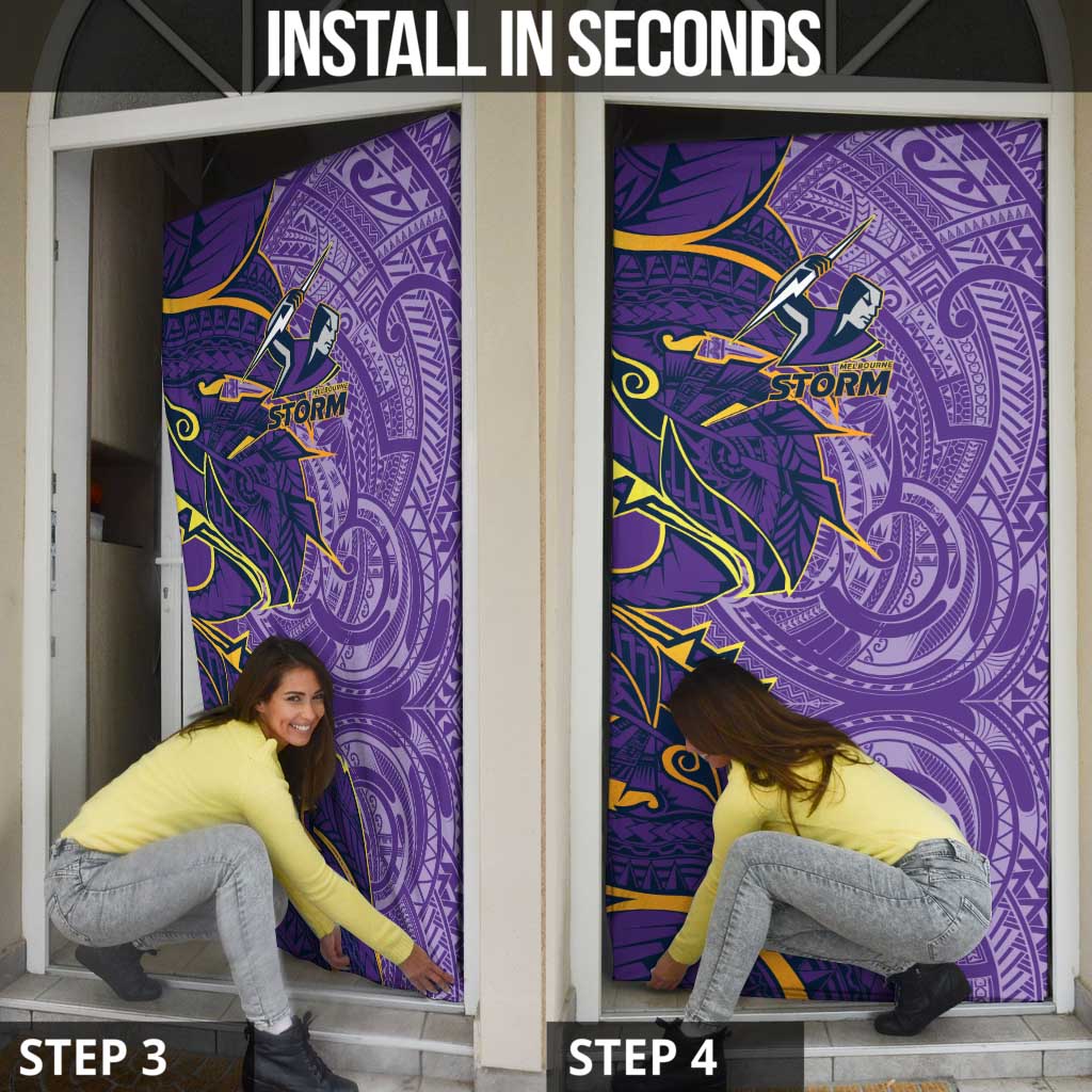 Melbourne Storm Door Cover Polynesian Tribal Tattoo Pacific Sport Art