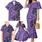 Melbourne Storm Family Matching Mermaid Dress and Hawaiian Shirt Polynesian Tribal Tattoo Pacific Sport Art