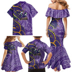 Melbourne Storm Family Matching Mermaid Dress and Hawaiian Shirt Polynesian Tribal Tattoo Pacific Sport Art