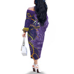 Melbourne Storm Family Matching Off The Shoulder Long Sleeve Dress and Hawaiian Shirt Polynesian Tribal Tattoo Pacific Sport Art