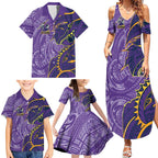 Melbourne Storm Family Matching Summer Maxi Dress and Hawaiian Shirt Polynesian Tribal Tattoo Pacific Sport Art