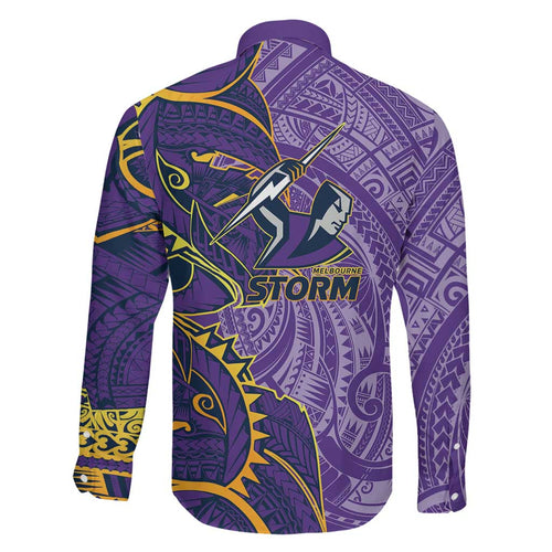 Melbourne Storm Family Matching Summer Maxi Dress and Hawaiian Shirt Polynesian Tribal Tattoo Pacific Sport Art