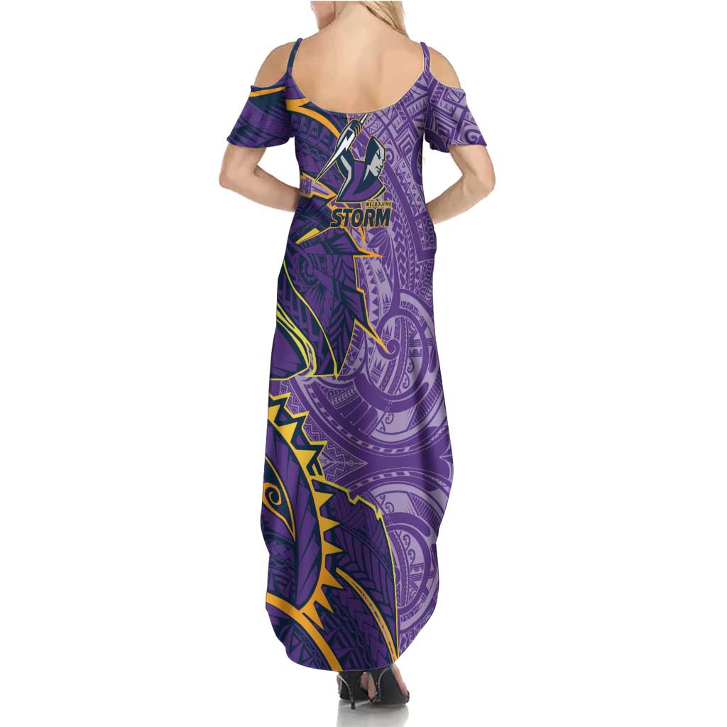 Melbourne Storm Family Matching Summer Maxi Dress and Hawaiian Shirt Polynesian Tribal Tattoo Pacific Sport Art