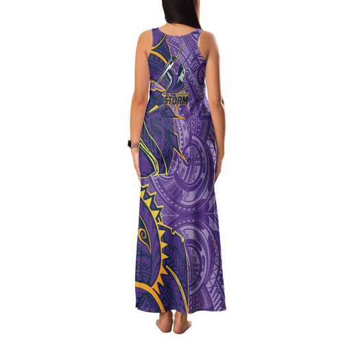 Melbourne Storm Family Matching Tank Maxi Dress and Hawaiian Shirt Polynesian Tribal Tattoo Pacific Sport Art