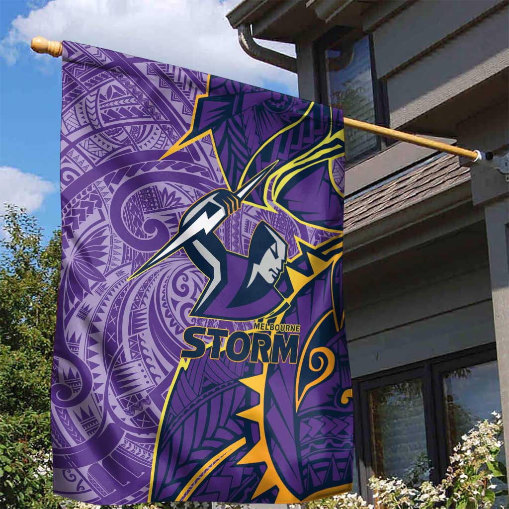 Melbourne Storm Garden Flag Polynesian Tribal Tattoo Pacific Sport Art