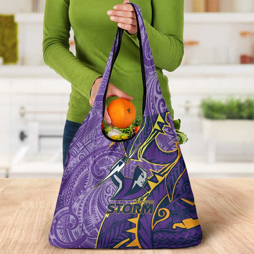 Melbourne Storm Grocery Bag Polynesian Tribal Tattoo Pacific Sport Art