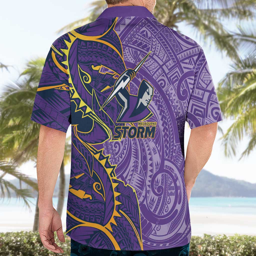 Melbourne Storm Hawaiian Shirt Polynesian Tribal Tattoo Pacific Sport Art