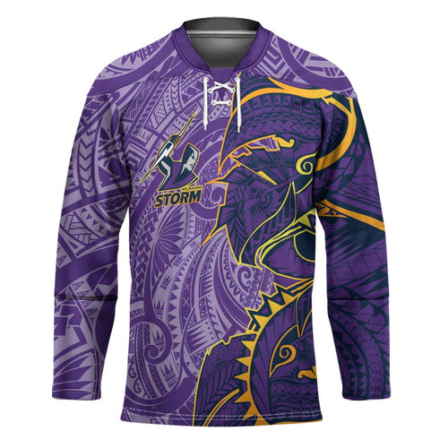 Melbourne Storm Hockey Jersey Polynesian Tribal Tattoo Pacific Sport Art