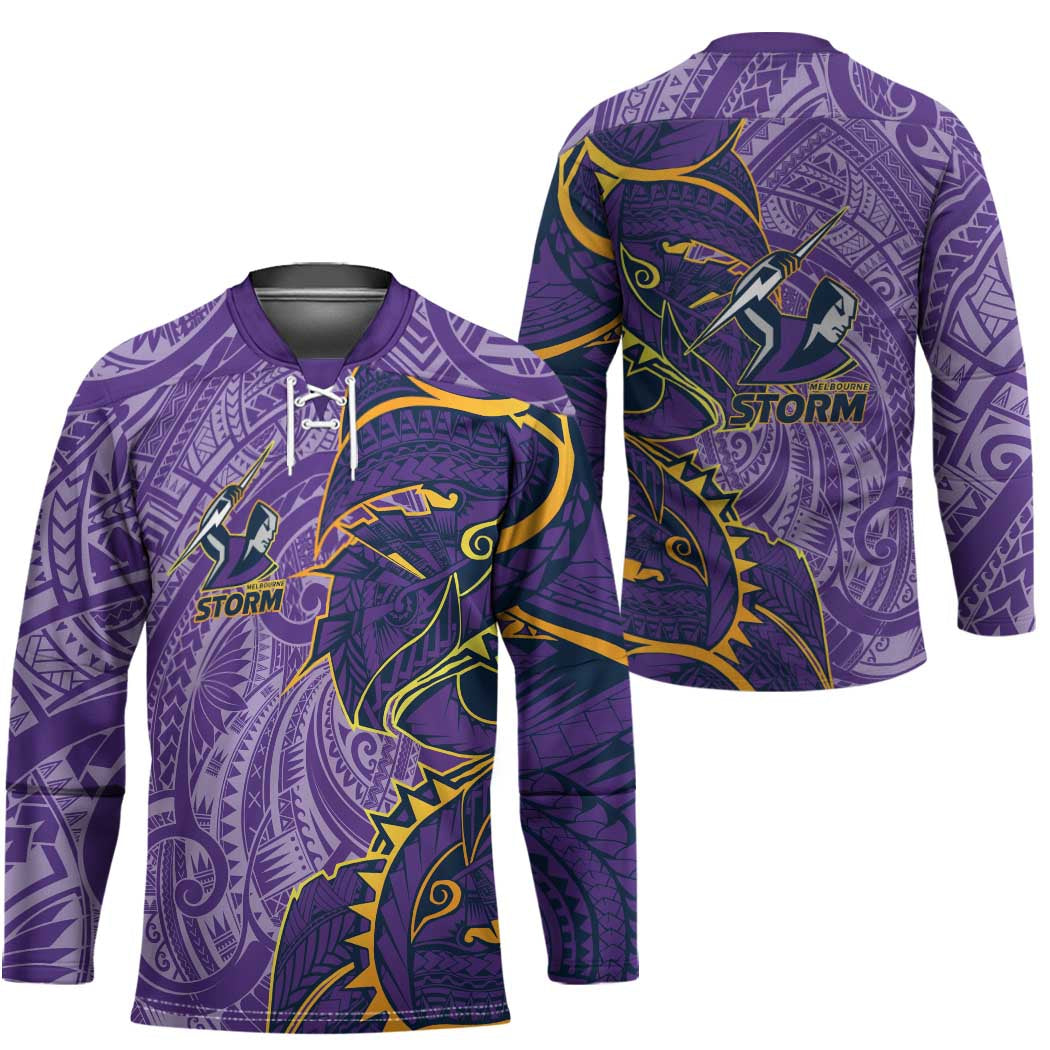 Melbourne Storm Hockey Jersey Polynesian Tribal Tattoo Pacific Sport Art
