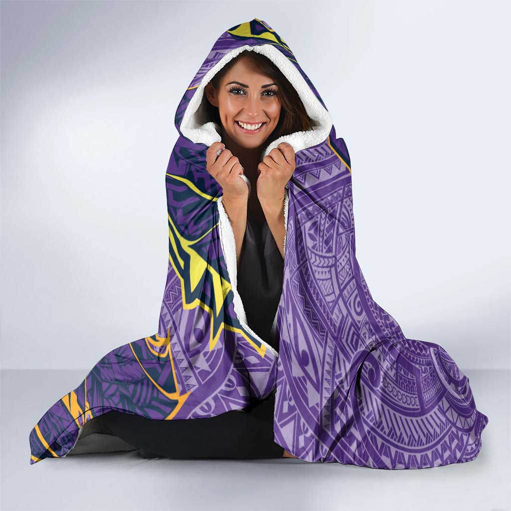 Melbourne Storm Hooded Blanket Polynesian Tribal Tattoo Pacific Sport Art