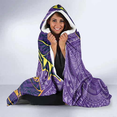 Melbourne Storm Hooded Blanket Polynesian Tribal Tattoo Pacific Sport Art