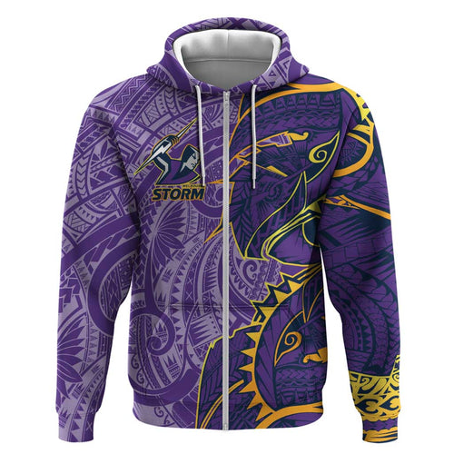 Melbourne Storm Hoodie Polynesian Tribal Tattoo Pacific Sport Art