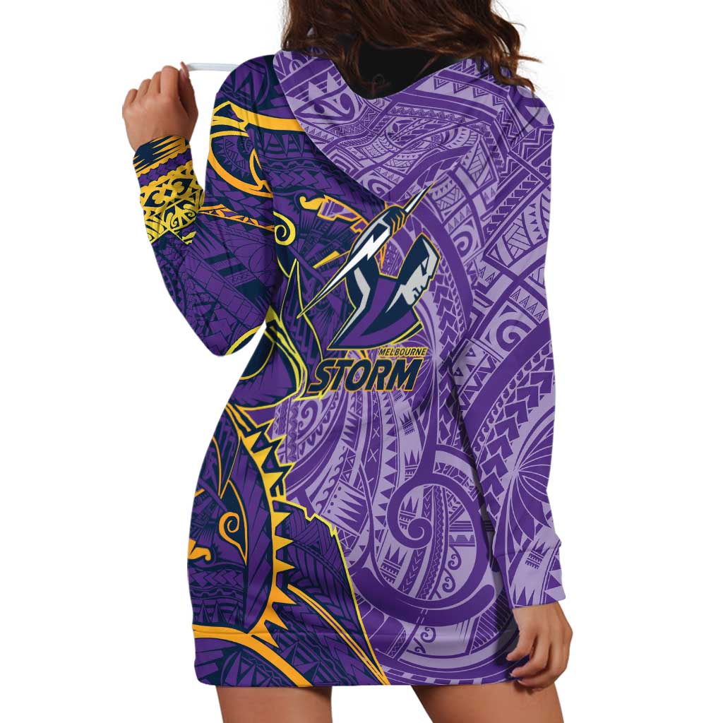 Melbourne Storm Hoodie Dress Polynesian Tribal Tattoo Pacific Sport Art