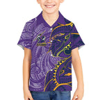 Melbourne Storm Kid Hawaiian Shirt Polynesian Tribal Tattoo Pacific Sport Art