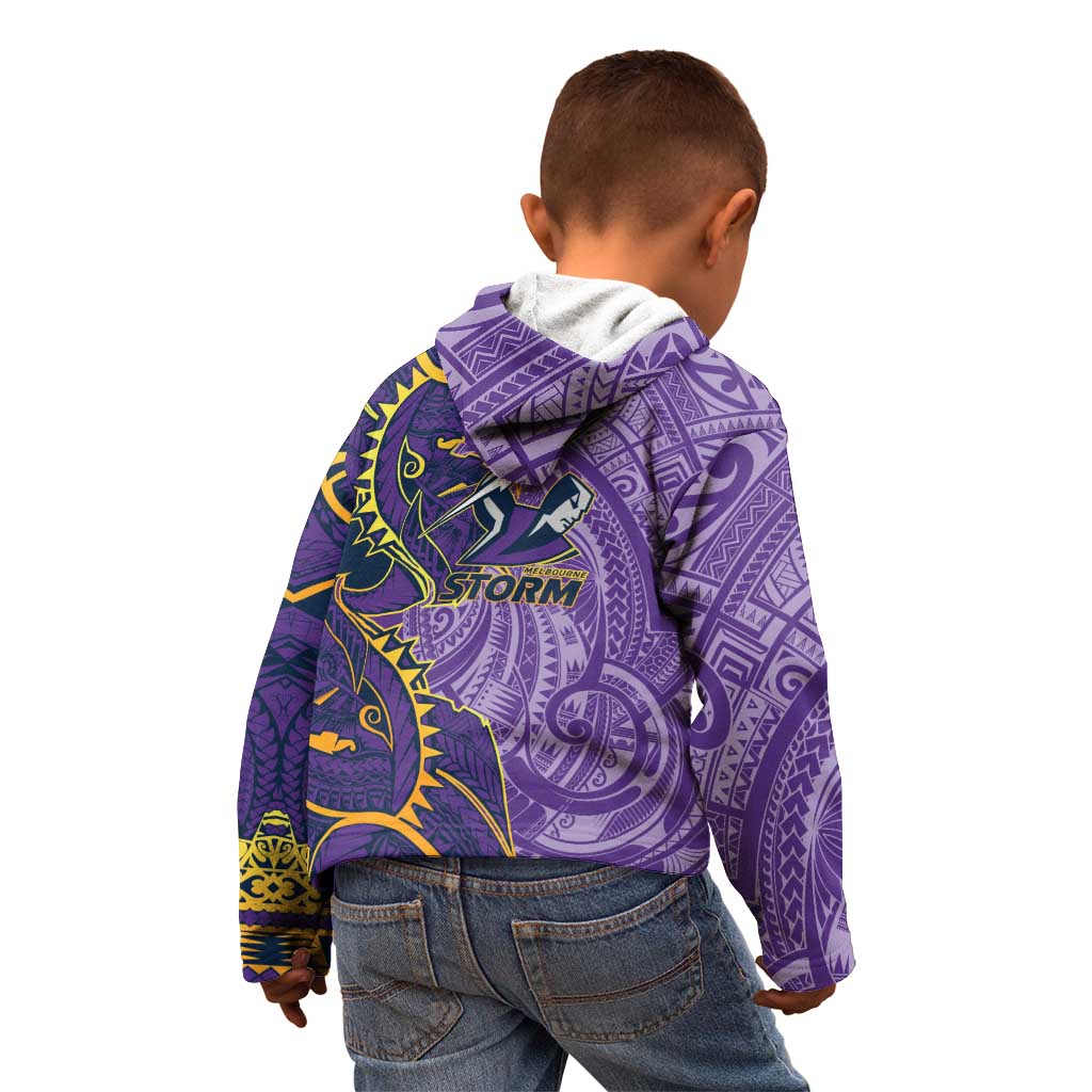 Melbourne Storm Kid Hoodie Polynesian Tribal Tattoo Pacific Sport Art