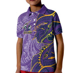 Melbourne Storm Kid Polo Shirt Polynesian Tribal Tattoo Pacific Sport Art