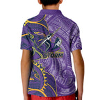 Melbourne Storm Kid Polo Shirt Polynesian Tribal Tattoo Pacific Sport Art