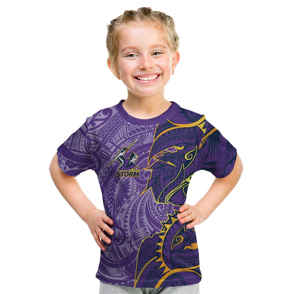 Melbourne Storm Kid T Shirt Polynesian Tribal Tattoo Pacific Sport Art