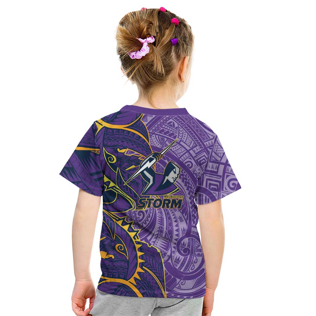 Melbourne Storm Kid T Shirt Polynesian Tribal Tattoo Pacific Sport Art