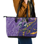 Melbourne Storm Leather Tote Bag Polynesian Tribal Tattoo Pacific Sport Art