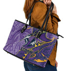 Melbourne Storm Leather Tote Bag Polynesian Tribal Tattoo Pacific Sport Art