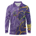 Melbourne Storm Long Sleeve Polo Shirt Polynesian Tribal Tattoo Pacific Sport Art