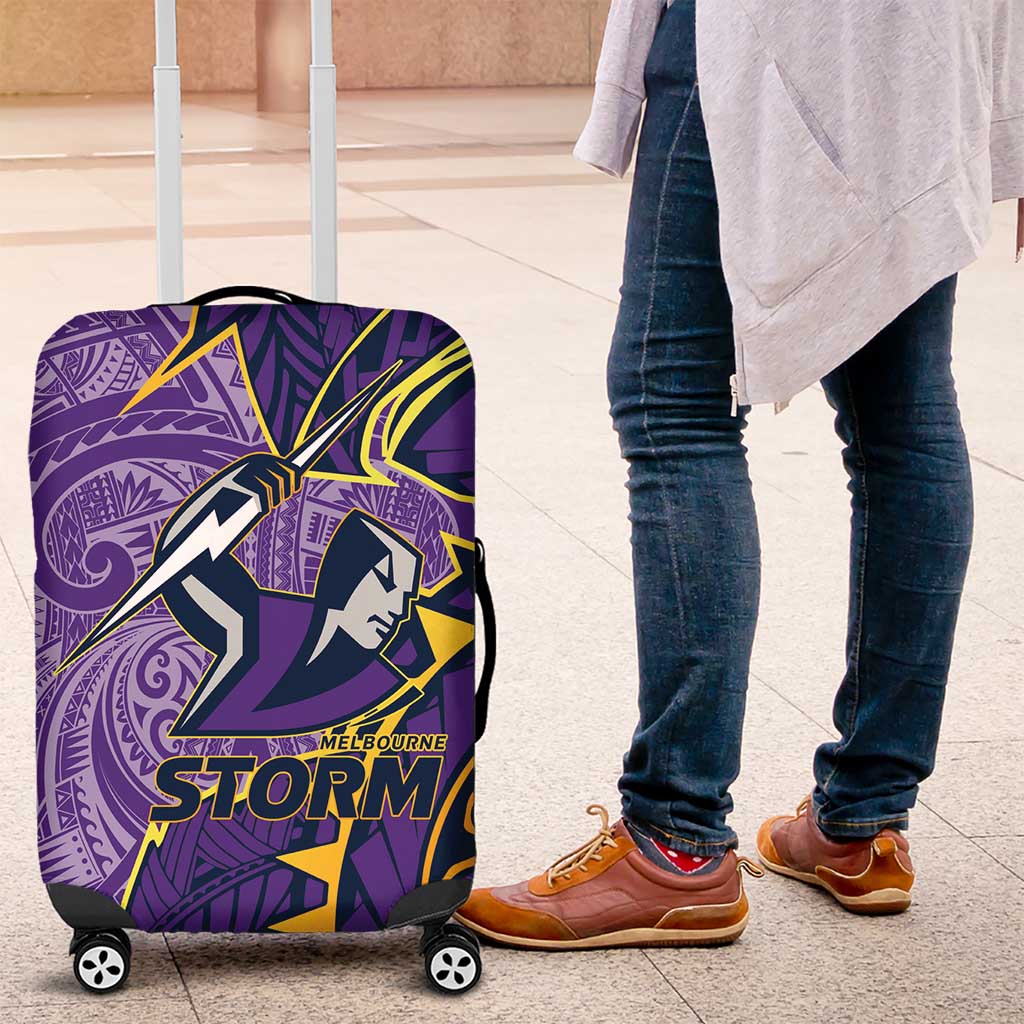 Melbourne Storm Luggage Cover Polynesian Tribal Tattoo Pacific Sport Art