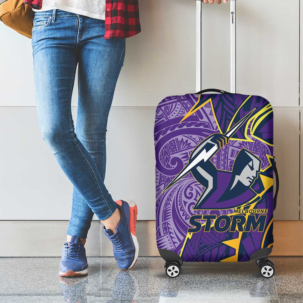 Melbourne Storm Luggage Cover Polynesian Tribal Tattoo Pacific Sport Art