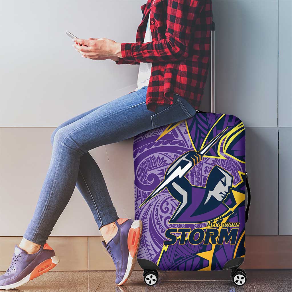 Melbourne Storm Luggage Cover Polynesian Tribal Tattoo Pacific Sport Art