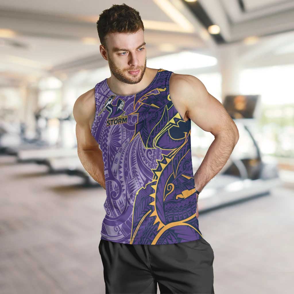 Melbourne Storm Men Tank Top Polynesian Tribal Tattoo Pacific Sport Art