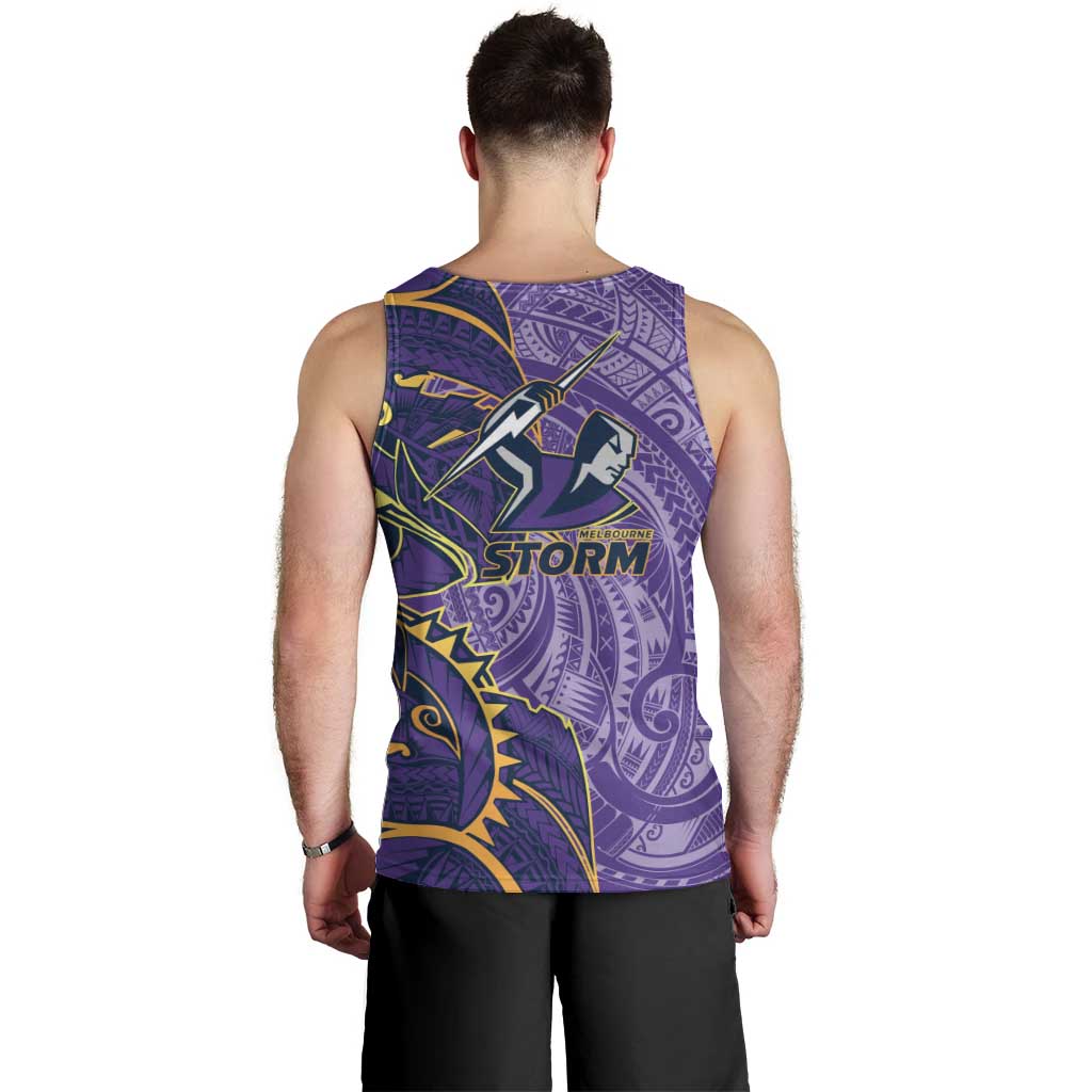 Melbourne Storm Men Tank Top Polynesian Tribal Tattoo Pacific Sport Art