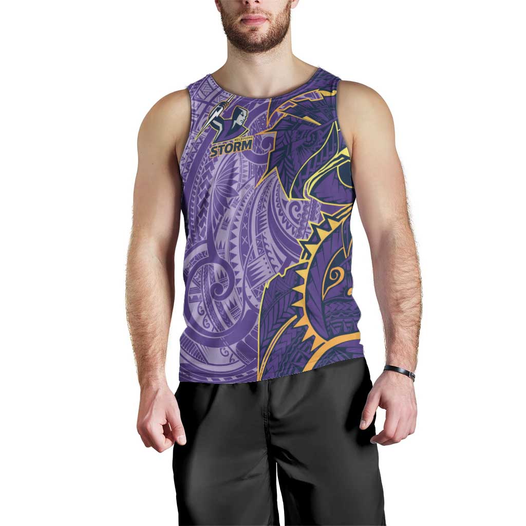 Melbourne Storm Men Tank Top Polynesian Tribal Tattoo Pacific Sport Art