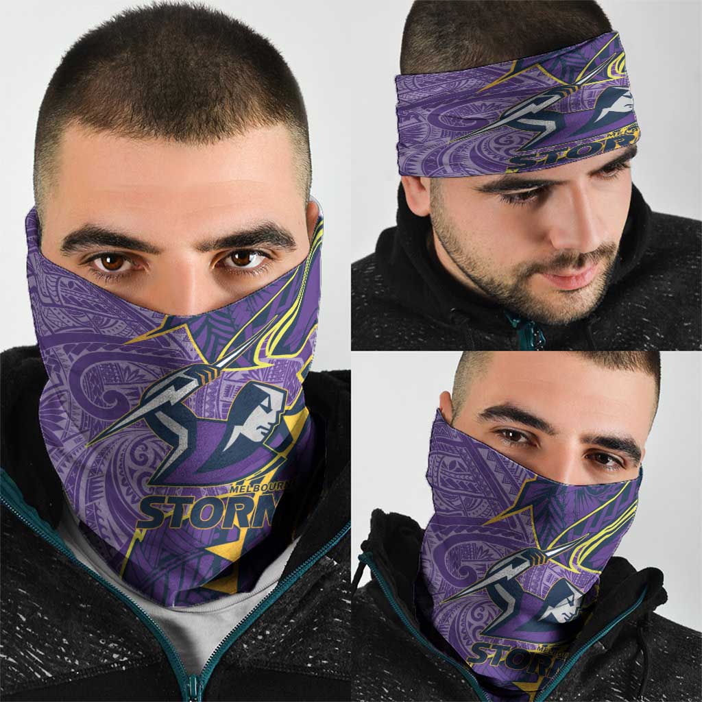 Melbourne Storm Neck Gaiter Polynesian Tribal Tattoo Pacific Sport Art