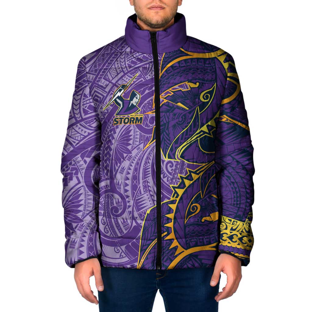 Melbourne Storm Padded Jacket Polynesian Tribal Tattoo Pacific Sport Art