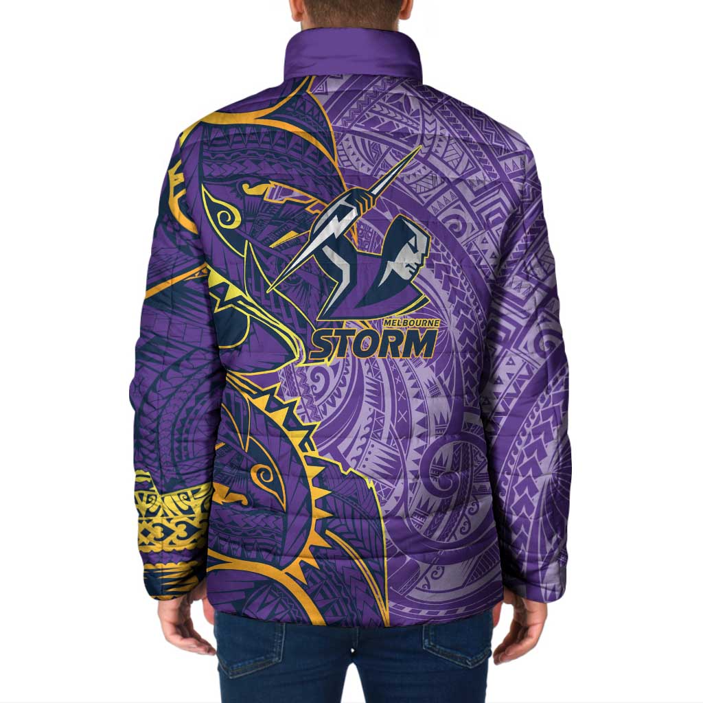 Melbourne Storm Padded Jacket Polynesian Tribal Tattoo Pacific Sport Art